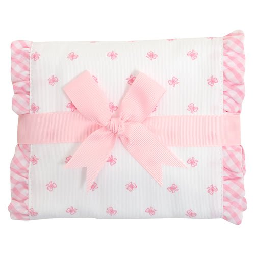 Pink Bow Fancy Fabric Burp Cloth - Gaines Jewelers