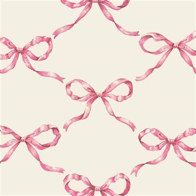 Pink Bow Lattice Cocktail Napkin - Pack of 20 - Hester & Cook - Gaines Jewelers