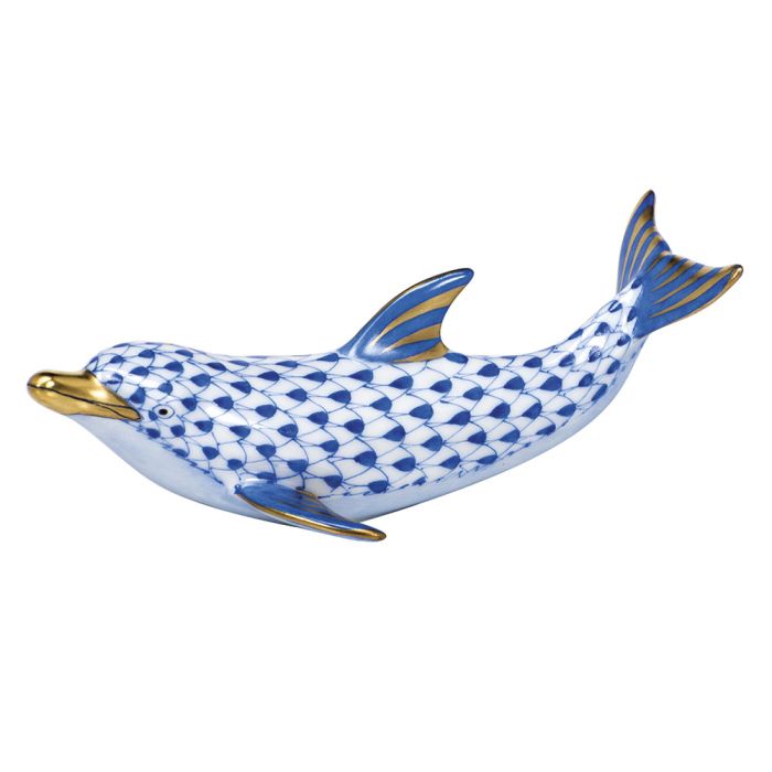 **Playful Dolphin - Saphire - Herend - Gaines Jewelers