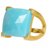Plaza Ring Gold - Turquoise Sky - Gaines Jewelers