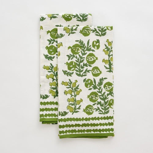 Pom Bells Green Tea Towels - Gaines Jewelers