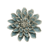 Powder Blue Aphrodite Dahlia Ceramic Wall Flower - Chive - Gaines Jewelers