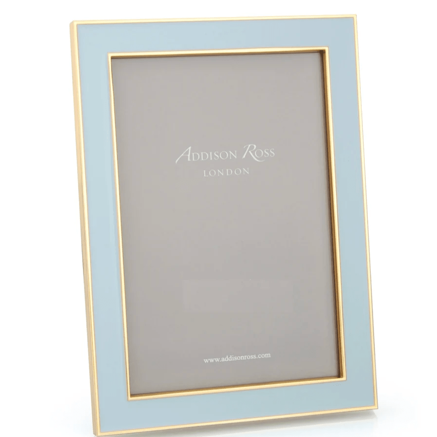 Powder Blue Enamel & Gold 5x7 Frame - Addison Ross - Gaines Jewelers