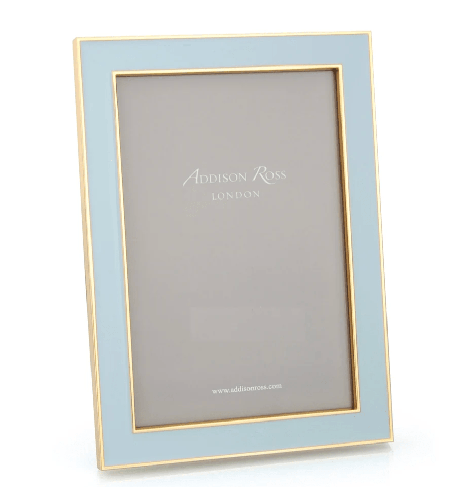 Powder Blue Enamel & Gold 5x7 Frame - Addison Ross - Gaines Jewelers