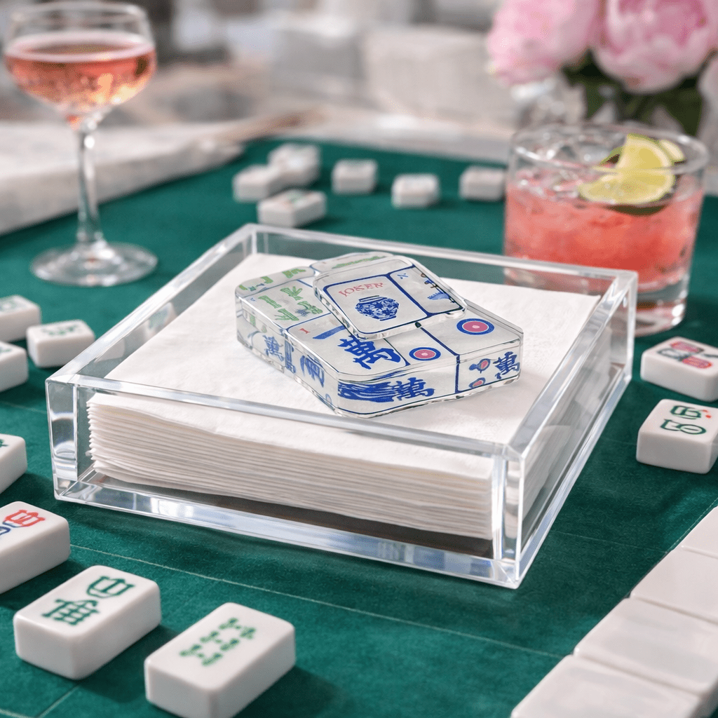 Preppy Mahjong Acrylic Napkin Weight - Maven Home - Gaines Jewelers