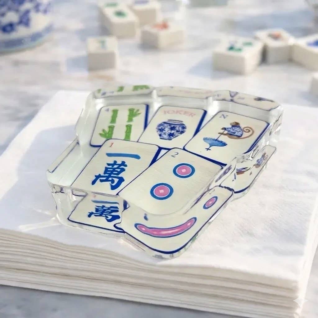 Preppy Mahjong Acrylic Napkin Weight - Maven Home - Gaines Jewelers