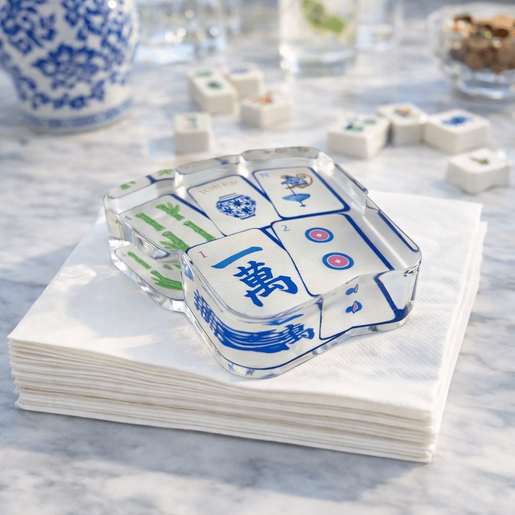 Preppy Mahjong Acrylic Napkin Weight - Maven Home - Gaines Jewelers