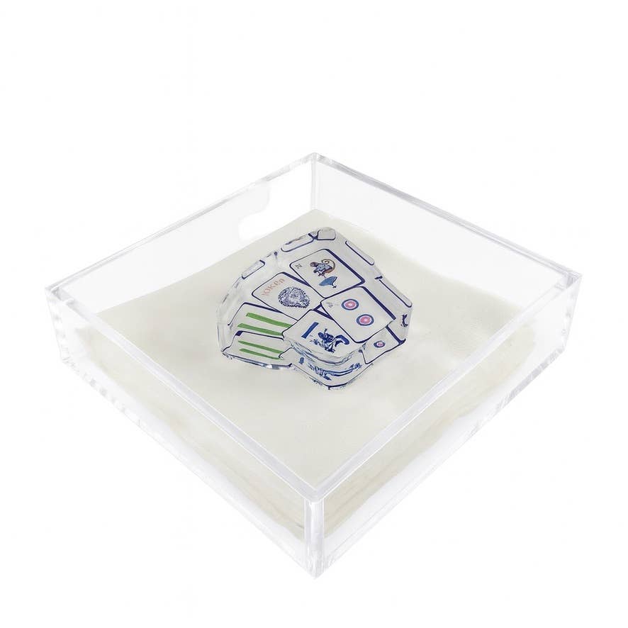 Preppy Mahjong Acrylic Napkin Weight - Maven Home - Gaines Jewelers
