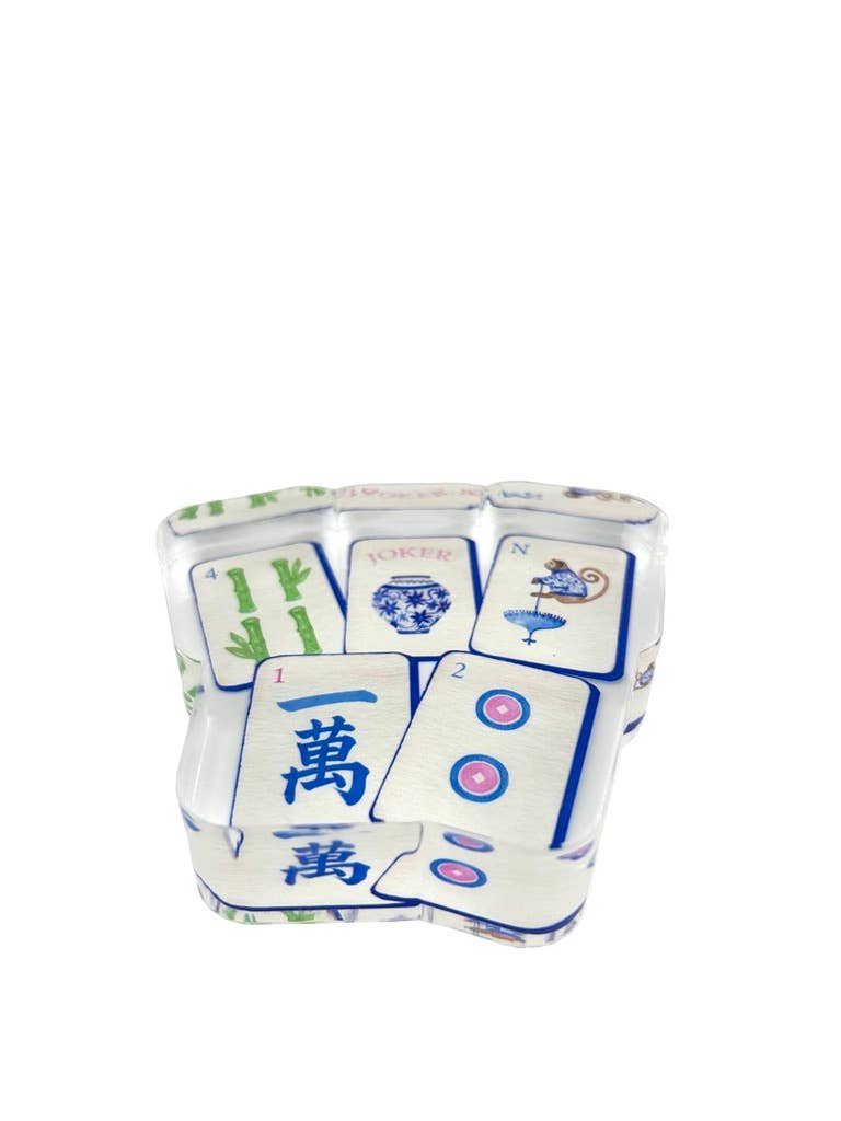 Preppy Mahjong Acrylic Napkin Weight - Maven Home - Gaines Jewelers