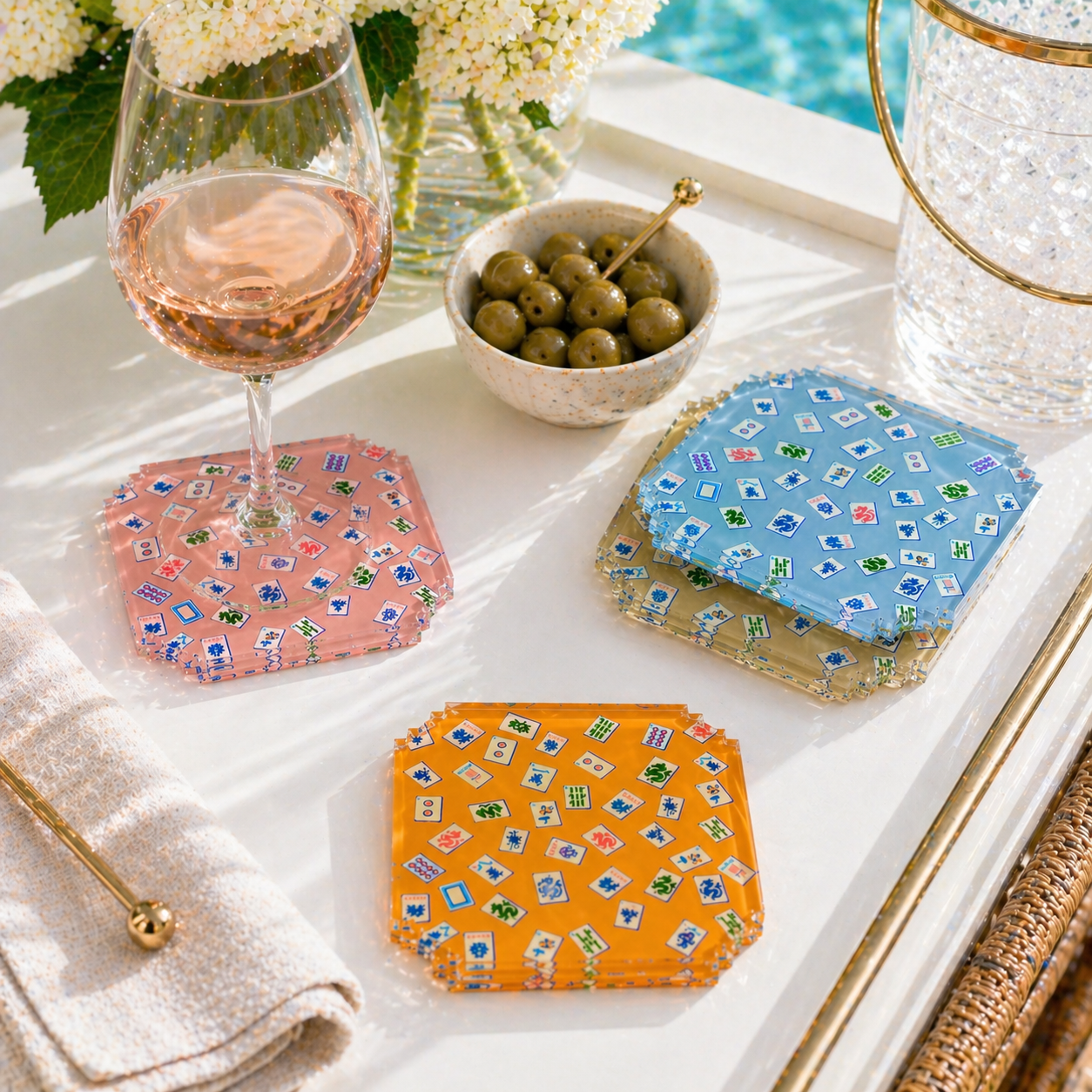 Preppy Mahjong Boxed Coaster Set - Maven Home - Gaines Jewelers