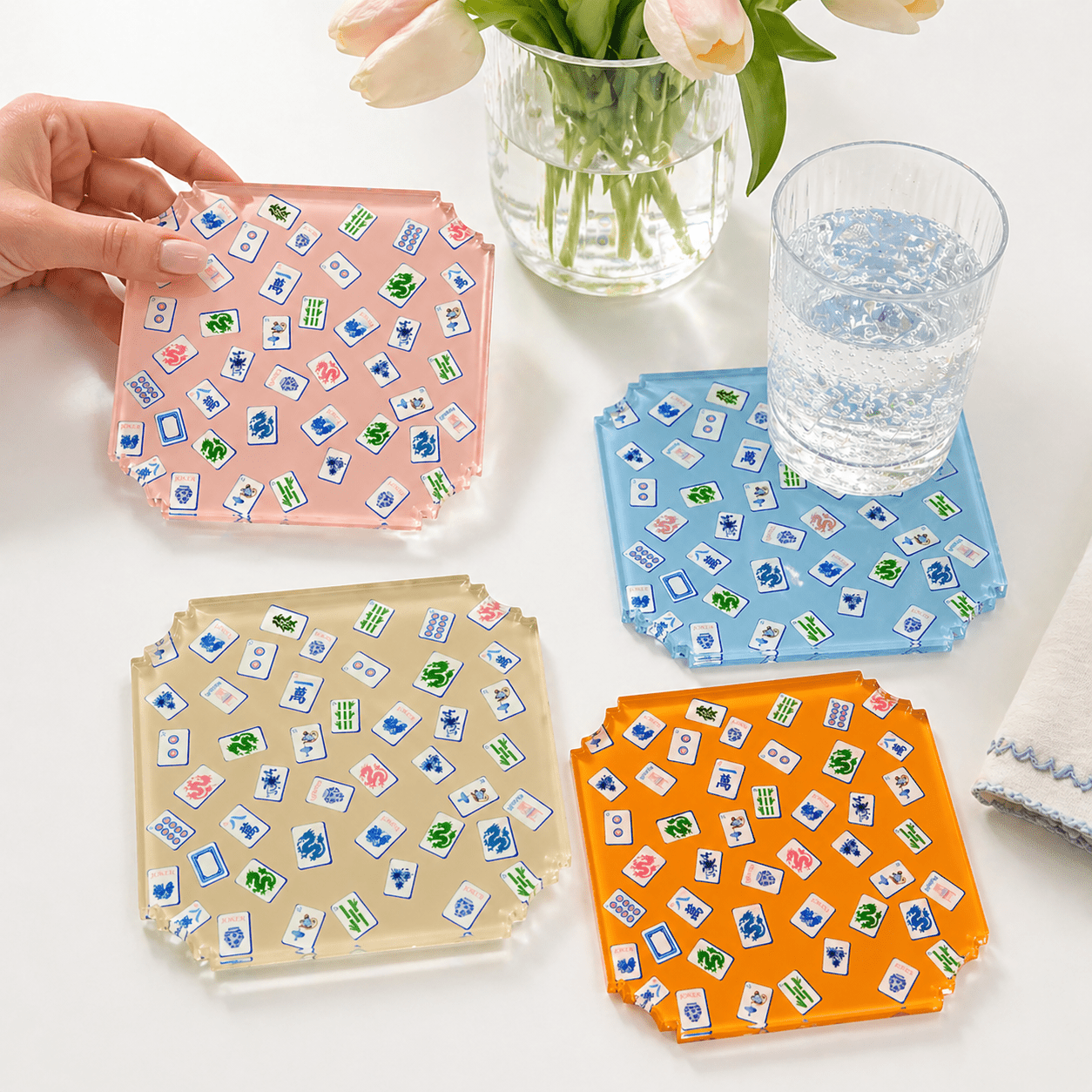 Preppy Mahjong Boxed Coaster Set - Maven Home - Gaines Jewelers