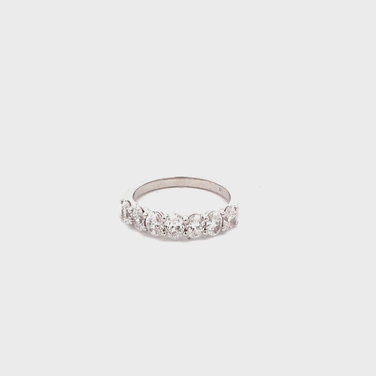 Ring diamond 7 ovals=1.47ct 14kt white gold