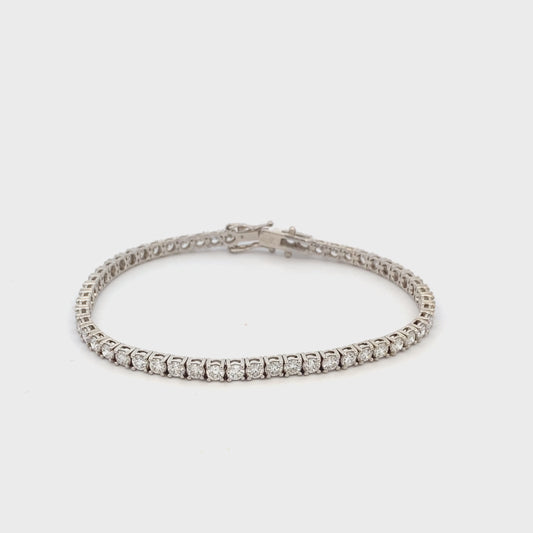 Bracelet- natural diamond tennis bracelet 5.00ct 14kt white gold