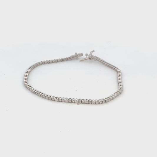 Bracelet- natural diamond tennis bracelet 1.15ct 14kt white gold