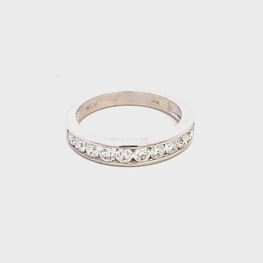 14k white gold diamond  channel set anniversary ring