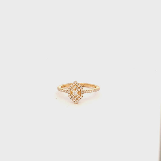 Ring- 18k yg diamond marquis shape