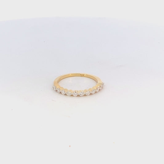 Ring- diamond anniversary band 11=0.43ct 14kt yellow gold