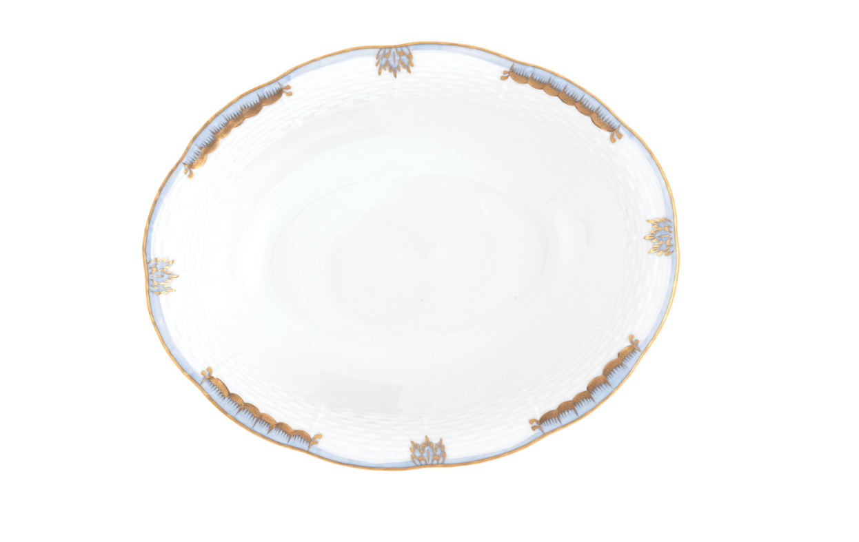 Princess Victoria Light Blue Oval Vegetable Dish - Herend - Gaines Jewelers