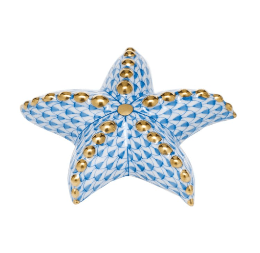 Puffy Starfish in Blue - Herend - Gaines Jewelers