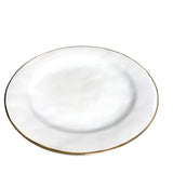 * Puro Dinner Plate White with Gold - Juliska - Gaines Jewelers