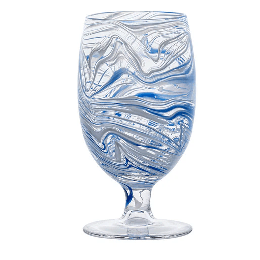 Puro Marbled Goblet - Blue - Juliska - Gaines Jewelers