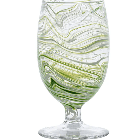 Puro Marbled Goblet - Green - Juliska - Gaines Jewelers