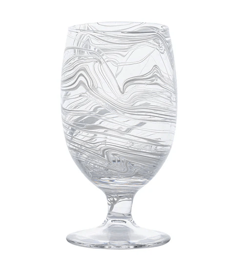 Puro Marbled Goblet - White - Juliska - Gaines Jewelers
