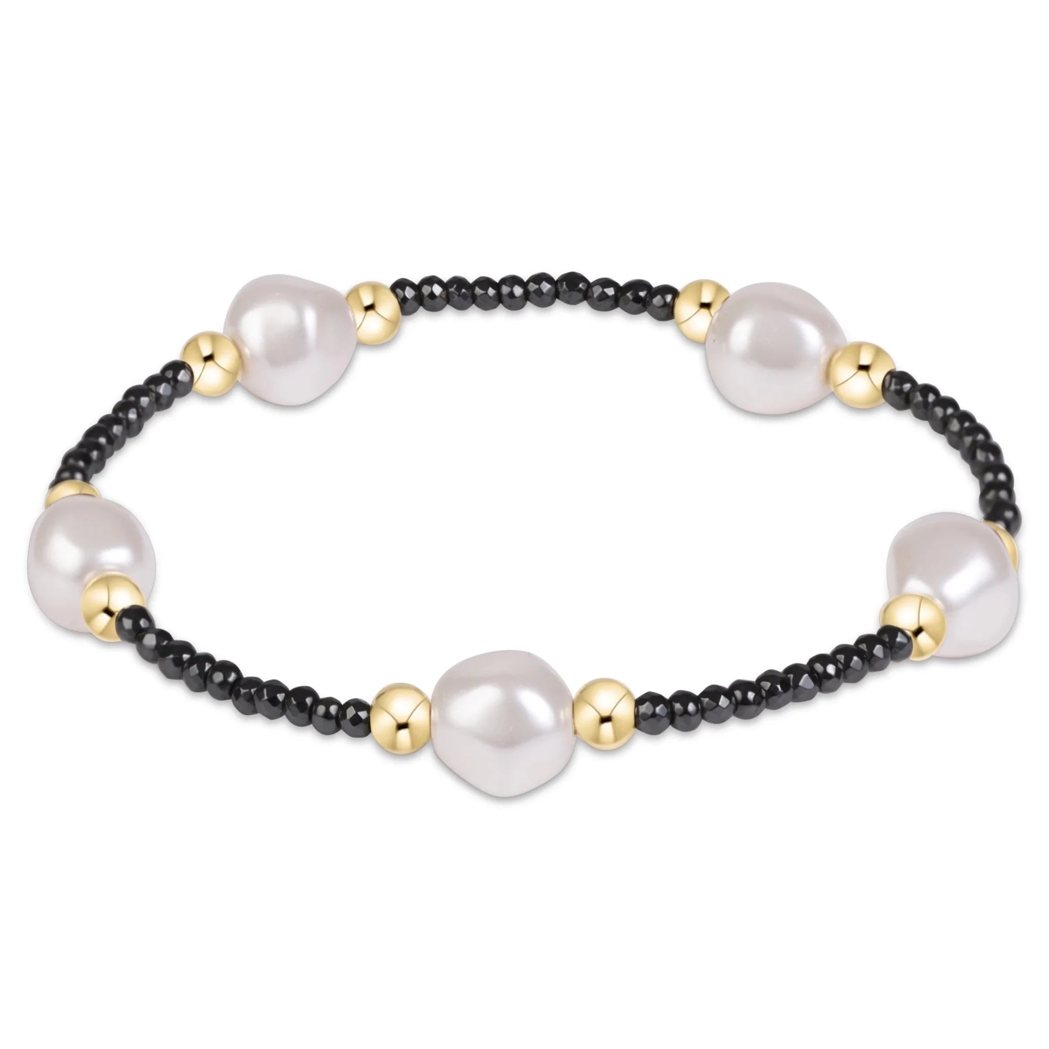 Purpose admire pearl 8mm faceted hematite bracelet- enewton - Gaines Jewelers