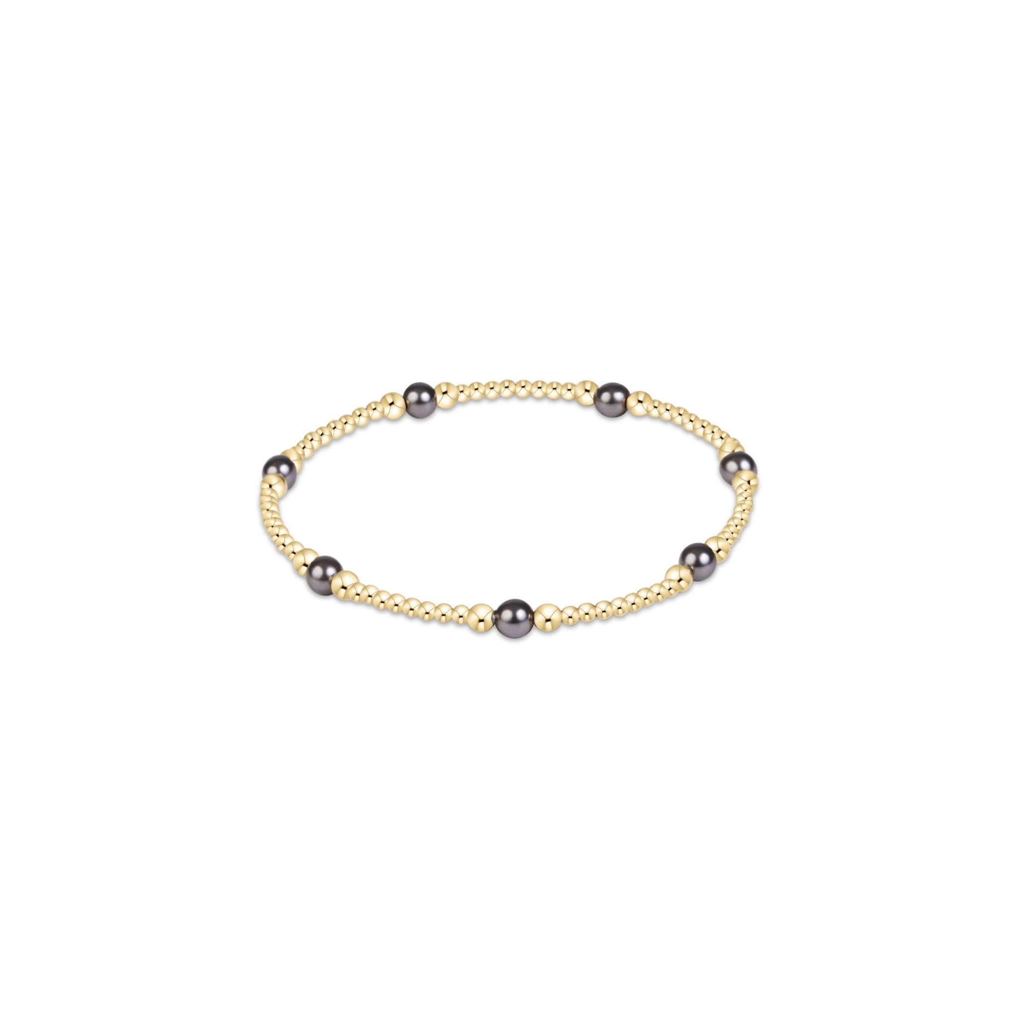 Purpose Pearl Dark Grey 4mm Gold Bracelet - Enewton - Gaines Jewelers