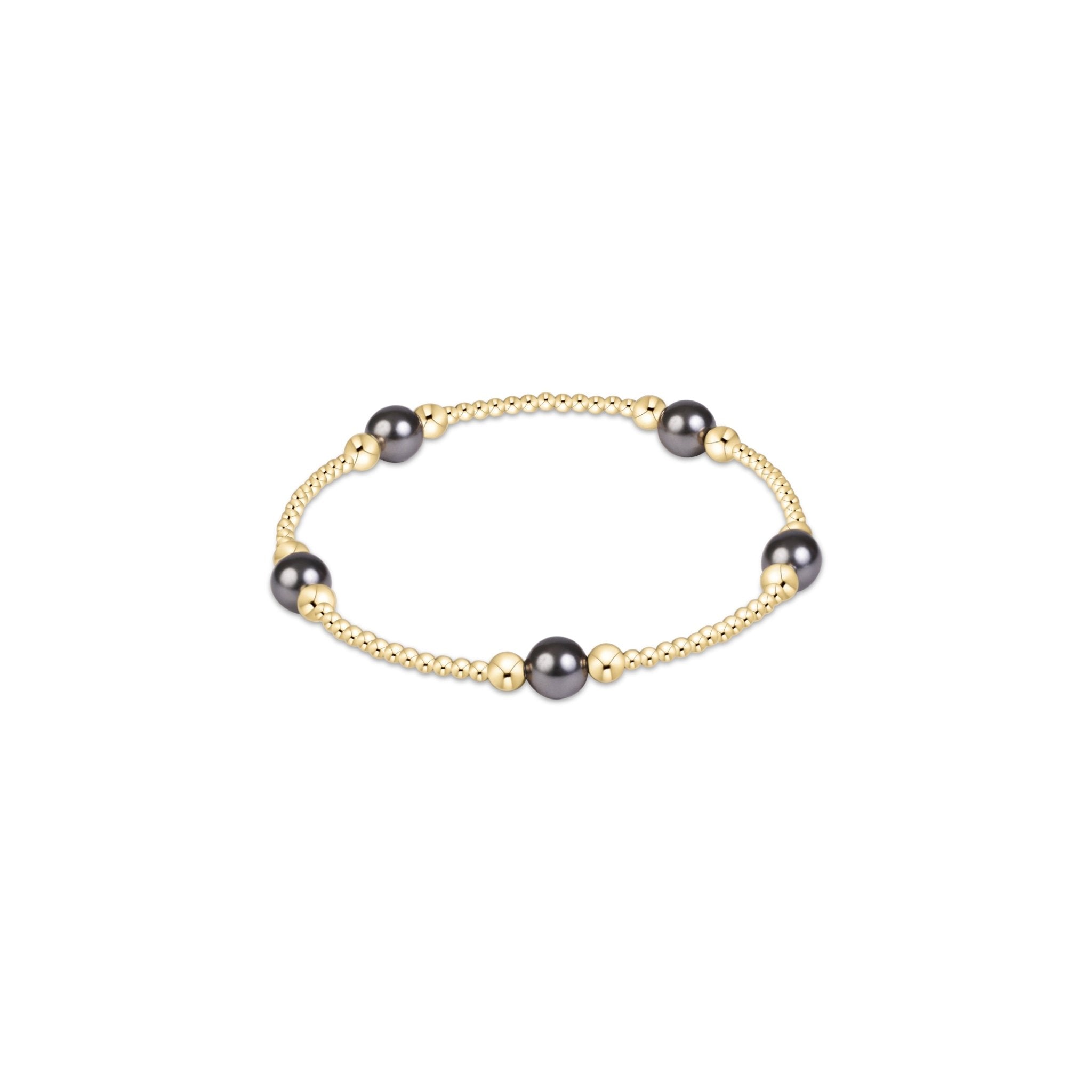 Purpose Pearl Dark Grey 6mm Gold Bracelet - Enewton - Gaines Jewelers