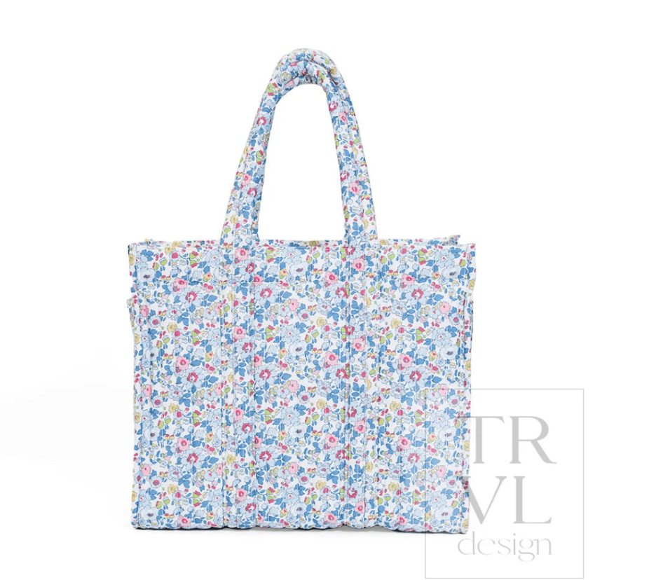 Quilted Go Go Tote - Bridgehampton Floral - TRVL design - Gaines Jewelers