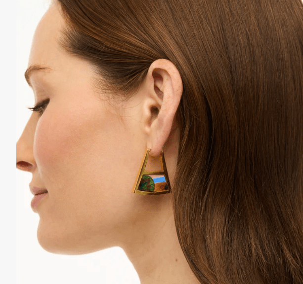 Rachel Triangle Hoop Earring - Brackish - Gaines Jewelers