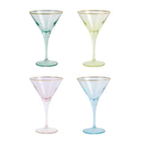 Rainbow Assorted Martini Glasses - Set of 4 - Gaines Jewelers