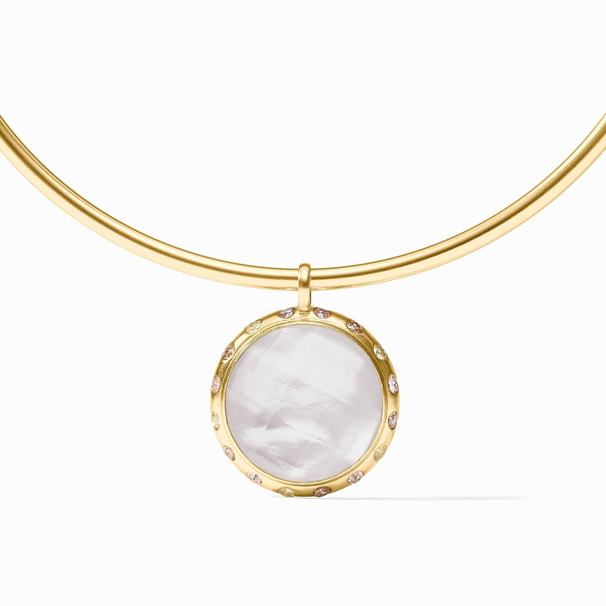 Rainbow Statement Necklace - Iridescent Clear Crystal Julie Vos - Gaines Jewelers