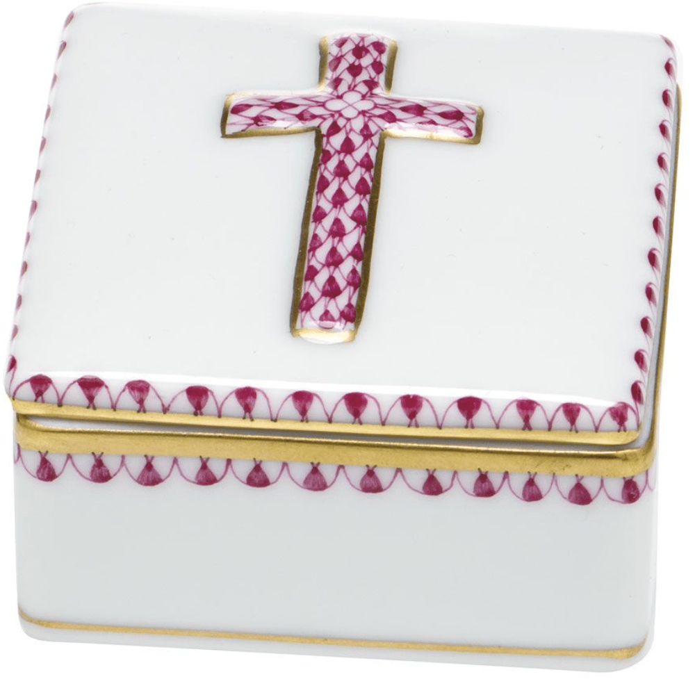Raspberry Prayer Box - Herend - Gaines Jewelers
