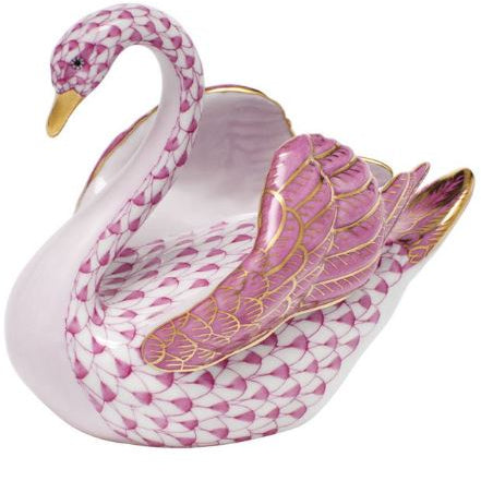 Raspberry Swan - Herend - Gaines Jewelers