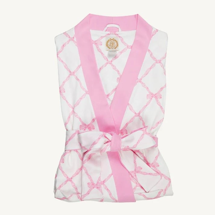 Ready or Not Robe Women Medium - Belle Meade Bow with Pier Party Pink - The Beaufort Bonnet Company - Gaines Jewelers