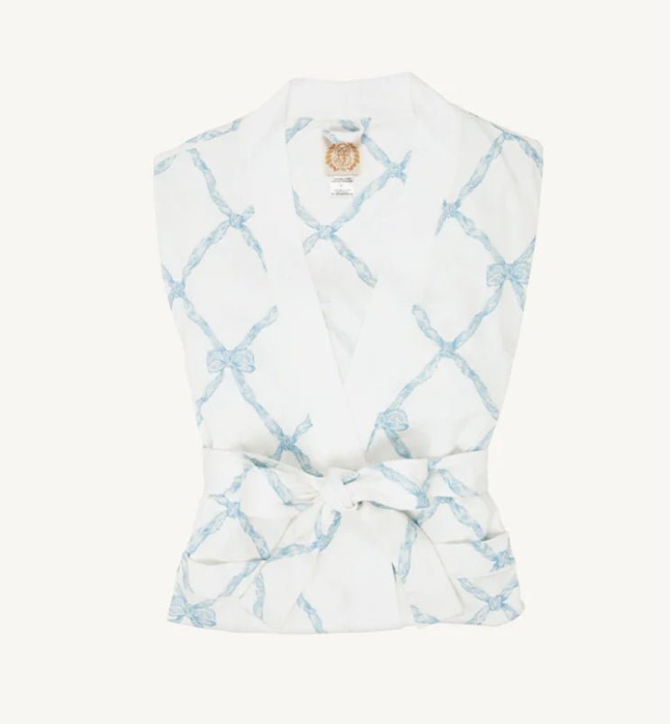 Ready or Not Robe Women Medium - Buckhead Blue Belle Meade Bow with Worth Avenue White - The Beaufort Bonnet Company - Gaines Jewelers