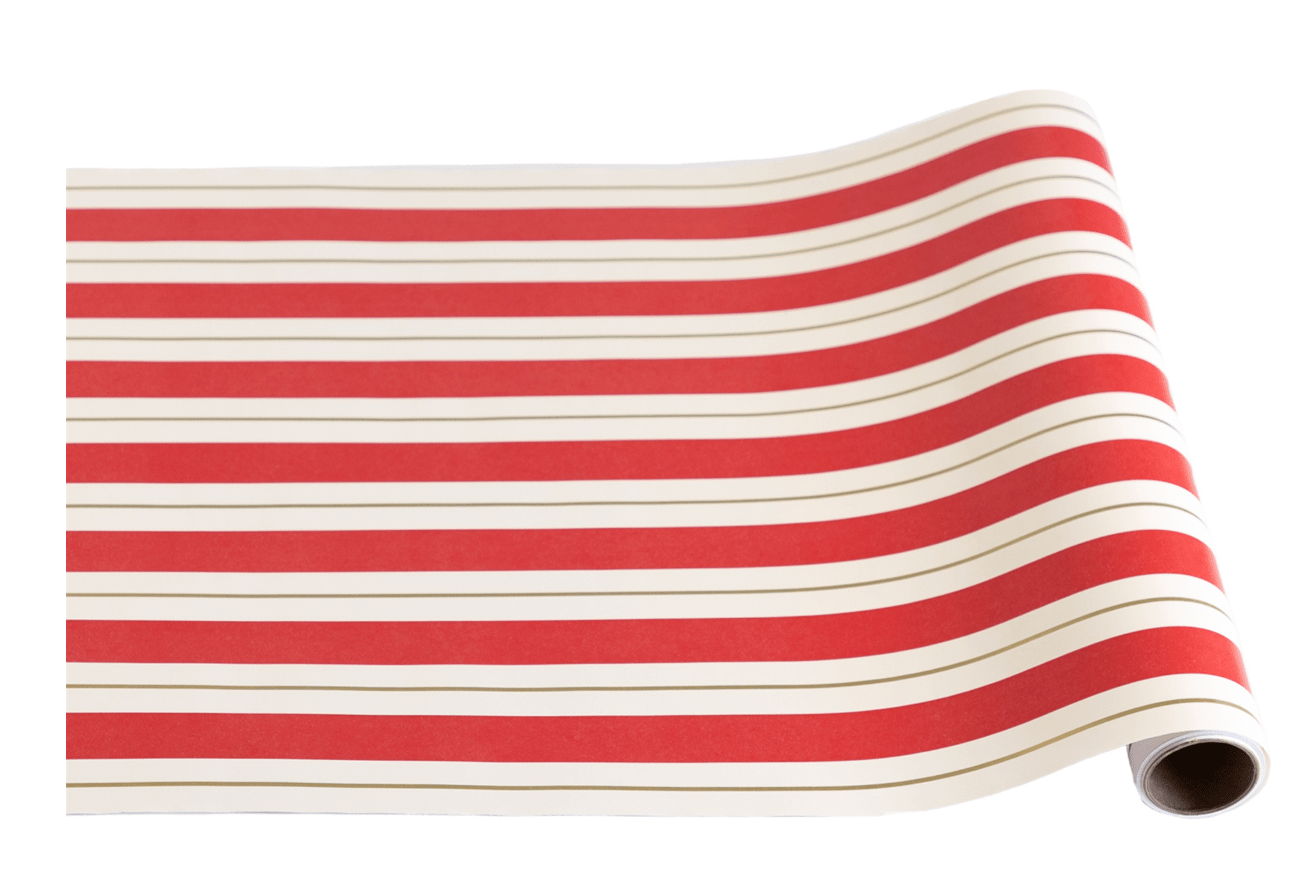 Red & Gold Awning Stripe Runner - 20" x 25' - Gaines Jewelers