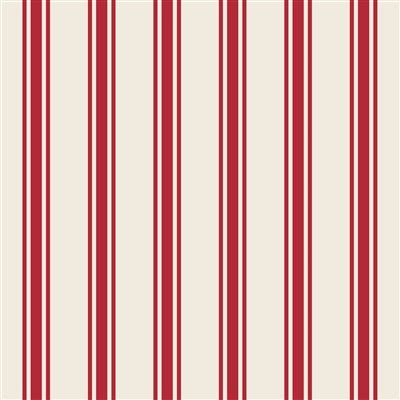 Red Linen Stripe Cocktail Napkin - Pack of 20 - Hester & Cook - Gaines Jewelers