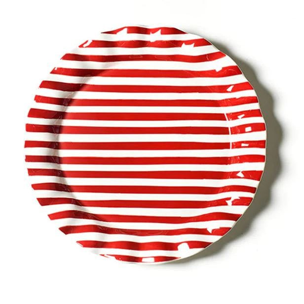 Red Stripe 13 Ruffle Round Platter - Coton Colors - Gaines Jewelers