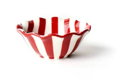 Red Stripe Ruffle Dipping Bowl - Coton Colors - Gaines Jewelers