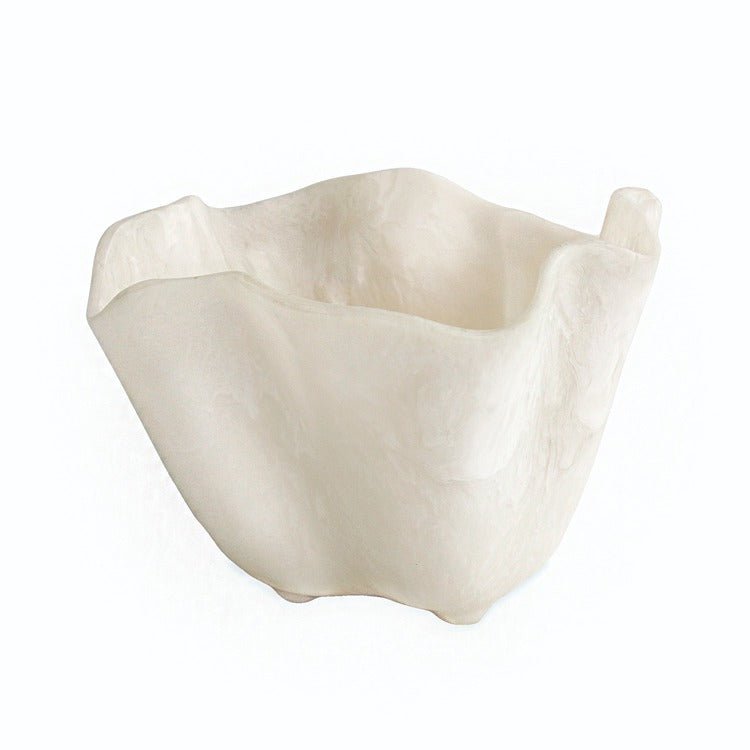 Resin Alabaster Ice Bucket - White Swirl - Beatriz Ball - Gaines Jewelers