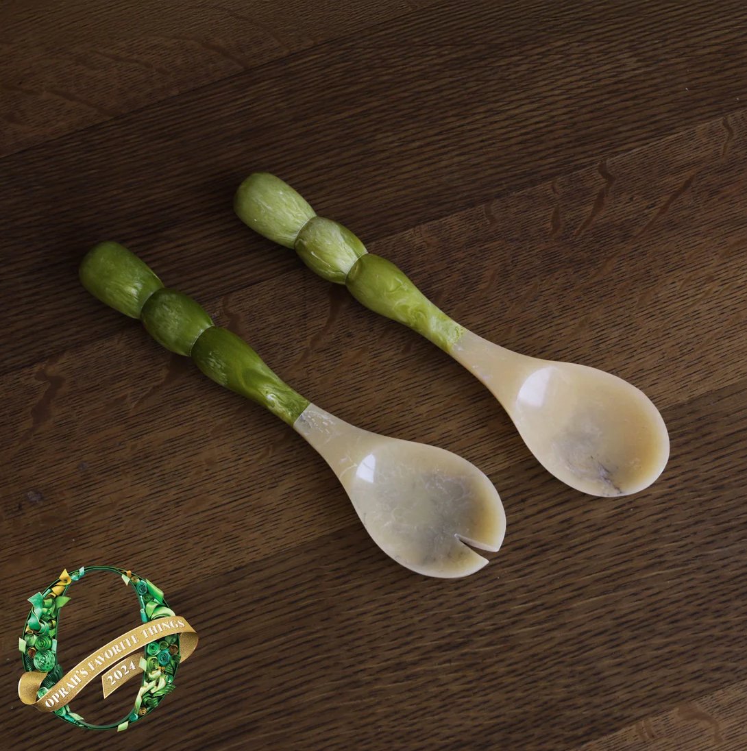 Resin Rio Bubble Salad Servers (Green) - Beatriz Ball - Gaines Jewelers