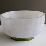 Resin Rio Large Round Bowl with Base - White and Green - Beatriz Ball - Gaines Jewelers