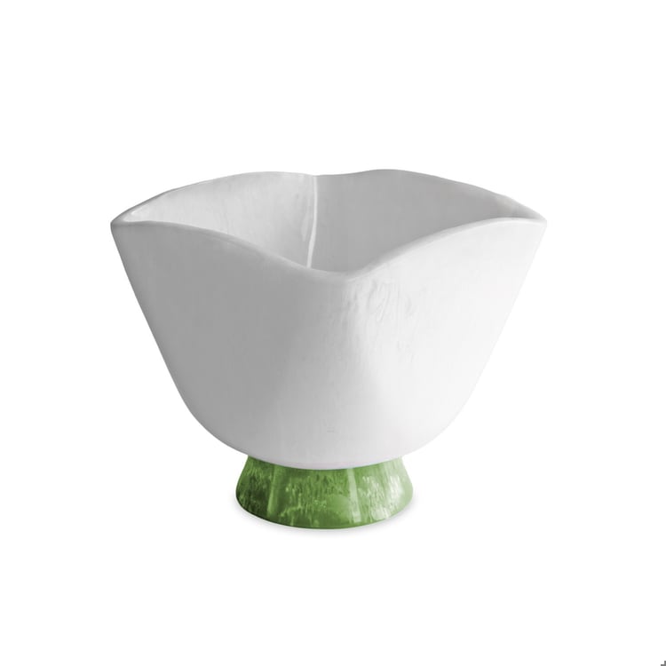 RESIN Rio Large Wine Bucket with Base (White and Green) - Beatriz Ball - Gaines Jewelers