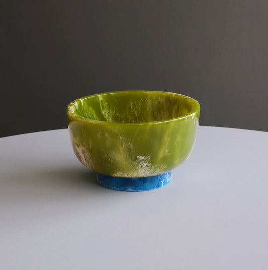 Resin Rio Small Bowl with Base (Green and Blue) - Beatriz Ball - Gaines Jewelers