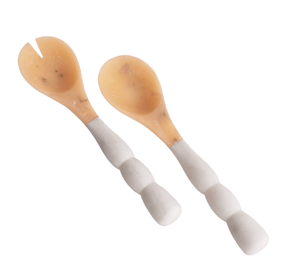 Resin Sorbet Salad Servers Coconut - Beatriz Ball - Gaines Jewelers