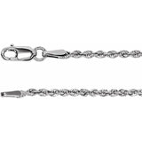 Rhodium - Plated Sterling Silver 1.85 mm Rope 24" Chain - Stuller - Gaines Jewelers