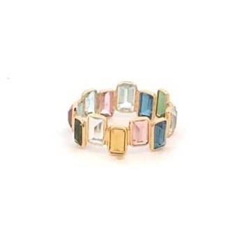 Ring - 14k Yellow gold Multi Tourmaline - Gaines Jewelers